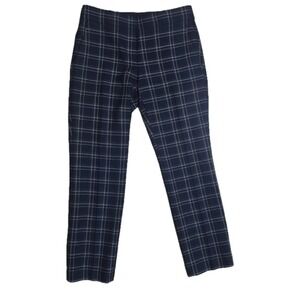 Ann Taylor Devin Fit‎ Women's Navy Blue Plaid Stripes Trousers Size 0